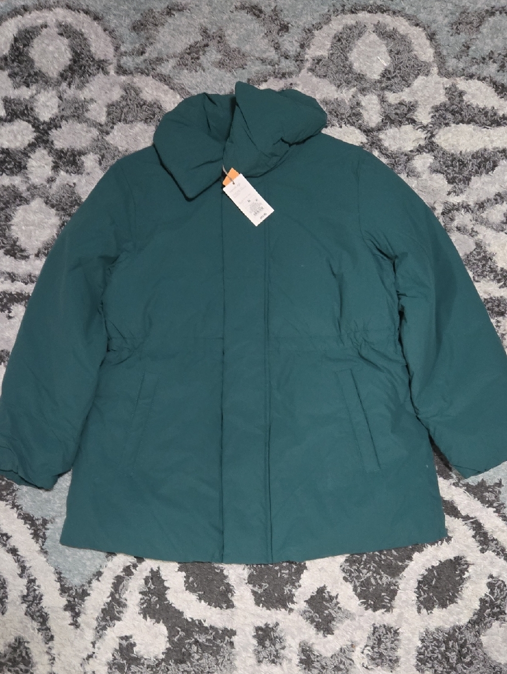 a new day Teal Green Puffer Jacket - Cozy Hooded Coat